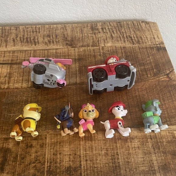 Lot of 7 Paw Patrol Figure Rescue Vehicle Chase Marshall Sky Rubbles - Picture 6 of 6